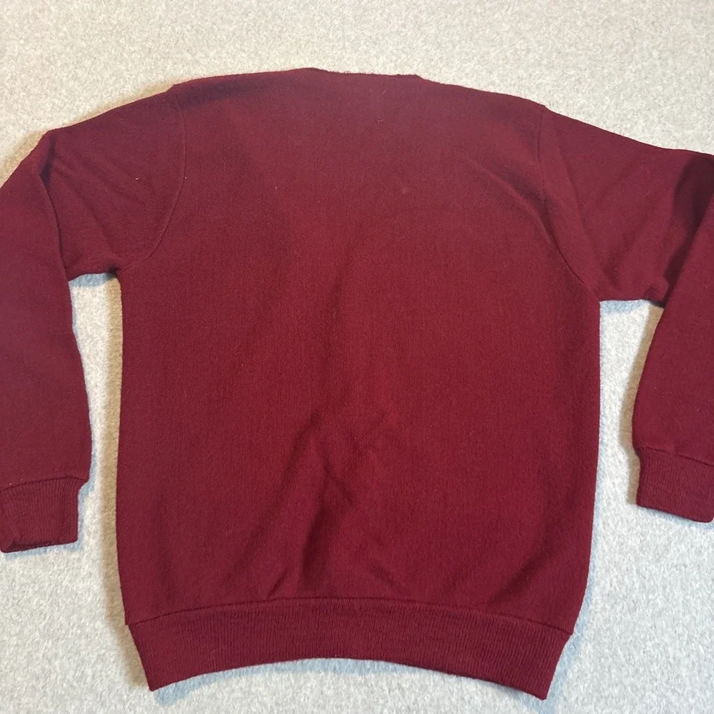 Vtg Kings Road Sears Cardigan Sweater Men's Sz M Dk Red Orlon Acrylic Sw1